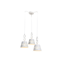 Lampa Wisząca Sufitowa 3x E14 Biały Vintage Anna Rabalux