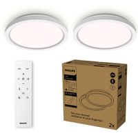 Lampa Sufitowa Plafon LED 24W 2400lm 4000/6500/2700K CCT Biała + Pilot AIO Philips 2 szt.