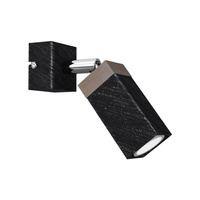 Lampa Ścienna Kinkiet SOLO SAWN Czarna Patyna Drewniana 1x mini GU10 Milagro