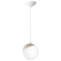 Lampa wisząca SFERA 1xE14 Białe Kule Drewniane Detale MLP5424 Milagro Metal + Drewno + Szkło