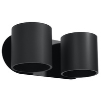 Lampa Ścienna Kinkiet 2x G9 Cylindryczna Czarna Nowoczesna Orbis Sollux