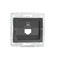 Adapter Gniazda RJ45 Internetowe Kwadratowe Grafitowe LOGI Kanlux