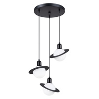 Lampa Sufitowa Wisząca Zwis 3x G9 Kulista Czarna Nowoczesna Hyperion Sollux