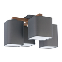 Lampa Sufitowa TORA GRAY Żyrandol Grafitowa Drewniana Skandynawska 4xE27 4166 TK Lighting