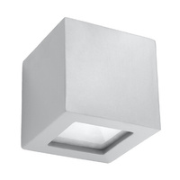 Lampa Ścienna Kinkiet E27 Kostka Kwadratowa Szara Nowoczesna Leo Sollux