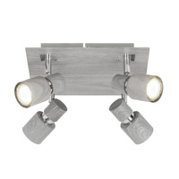 Lampa Sufitowa Oprawa Halogenowa Punktowa Reflektor Spot 4x GU10 Szary Nowoczesny Merkur 6128 Rabalux