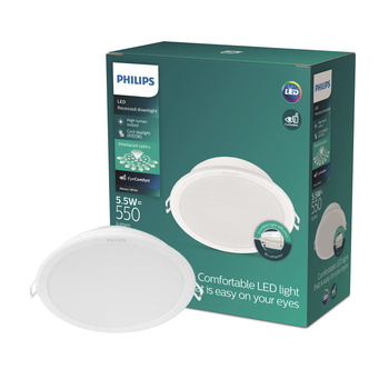 Panel LED Oprawa Podtynkowa Wpuszczana MESON 5.5W 6500K 9cm Okrągła Downlight PHILIPS