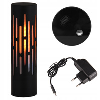 Lampa Stołowa Biurkowa Dekoracyjna LED 3.6W 1800K Ciepła Efekt Ognia USB Włącznik On/Off Czarny Igni Masterled