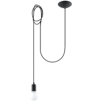 Lampa Sufitowa Wisząca Zwis E27 Nieregularna Czarna Industrialna Edison Sollux