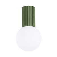 Lampa Łazienkowa Oprawa Natynkowa Sufitowa G9 Okrągła Oliwkowa Nowoczesna Matowa IP44 Halo Sollux