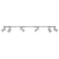 Lampa Sufitowa Oprawa Natynkowa 6x GU10 SPOT TUBA Reflektor Ruchoma Minimalistyczna Tubularna Szara Nowoczesna Ring Sollux