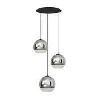 Lampa Sufitowa Wisząca 3x E27 Chrom Nowoczesna GLOBE PLUS 7607 Nowodvorski