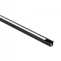 Profil Aluminiowy LED Wpuszczany Podtynkowy Czarny 2m z Kloszem Mlecznym do Taśm LED + Zaślepki seria PW Ecolight