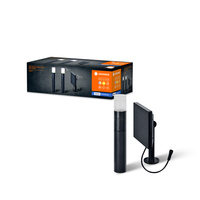 Inteligentna Lampa Solarna Ogrodowa Słupek Zewnętrzny Stojący 2x1 W lm 3000K Ciepła RGBW Ściemnialna 45cm IP44 Czarny SMART+ Bluetooth Solar Ledvance