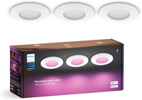 3x Panel LED Oprawa Podtynkowa Wpuszczana 8.3W 1000lm IP44 White and Color Ambiance RGB + TW Biała Inteligentna SMART Zigbee Bluetooth Slim Downlights Philips HUE