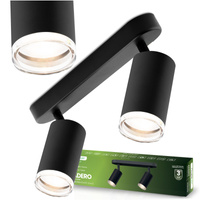 Lampa Sufitowa Reflektor LED Spot 2x GU10 IP44 ADERO Czarna Lumiled