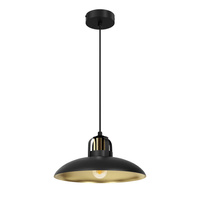 Lampa Wisząca Sufitowa FELIX Czarna Złota 1xE27 Milagro