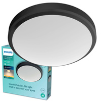 Lampa Sufitowa Plafon Łazienkowy LED 6W 600lm 2700K IP44 Czarna Doris bathroom Philips