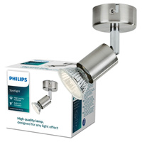 Lampa Ścienna Kinkiet GU10 nikiel Limbali Philips
