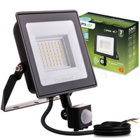 Naświetlacz LED ZUNA2 50W 4500lm 6500K IP44 Czarny Czujnik Ruchu LUMILED