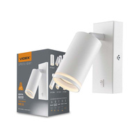 Lampa Ścienna Kinkiet 1x GU10 Biała KENT Videx