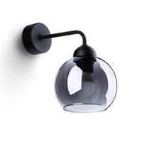 Lampa Ścienna Kinkiet E27 Kulista Czarna Nowoczesna Alino Sollux