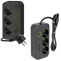 Przedłużacz KOBI LINEA PRO 3x230V 1,5m Uziemienie Wyłącznik 5xUSB Czarny
