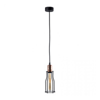 Lampa Sufitowa WORKSHOP 6337 Nowodvorski Czarno-Miedziana E27 Wisząca Stal ?9,5 cm Loftowa