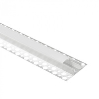 Profil Aluminiowy LED do Płyt GK Gipsowych REGIPS Szeroki Podpłytkowy do Glazury Anodowany 1m z Kloszem Mroźnym do Taśm LED + Zaślepki seria GNS Ecolight