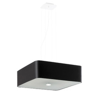 Lampa Sufitowa Wisząca Zwis 5x E27 Żyrandol Kwadratowa Czarna Minimalistyczna Lokko Sollux