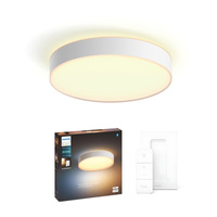 Plafon LED DEVERE Lampa Sufitowa Natynkowa Łazienkowa Biała 33,5W 42,5cm IP44 CCT PHILIPS HUE Bluetooth + Przełącznik Dimmer Switch