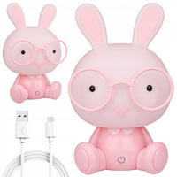 Lampka nocna dekoracyjna KRÓLIK LED 5W 5000K Różowa