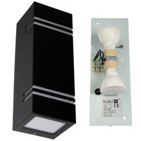 Lampa ogrodowa kinkiet dwustronny góra dół LED QUAZAR 7 GU10 IP44 CZARNA KOBI