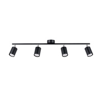 Lampa Sufitowa Listwa Oświetleniowa 4x GU10 Tubularna Czarna Nowoczesna Lemmi Sollux