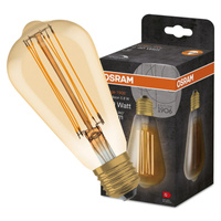 Żarówka LED Dekoracyjna ST64 Edison E27 5.8W = 40W 470lm 2200K Ciepła 320° Filament Ściemnialna Vintage 1906 Osram