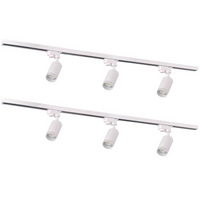 Zestaw Szynowy Szynoprzewód Szyna Listwa 1-Fazowa + 6x Reflektor GU10 Biała PARIS Sanico Goldlux