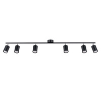 Lampa Sufitowa Listwa Oświetleniowa 6x GU10 Nieregularna Czarna Nowoczesna Lemmi Sollux