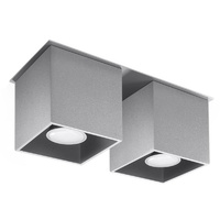 Lampa Sufitowa Oprawa Natynkowa 2x GU10 Kwadratowa Szara Nowoczesna Quad Sollux