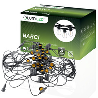 Girlanda Ogrodowa Zewnętrzna Łańcuch Świetlny 15m 30x E27 NARCI LUMILED