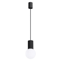 Lampa Wisząca Zwis G9 Okrągła Czarny Nowoczesna Matowa Halo Sollux