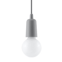 Lampa Sufitowa Wisząca Zwis E27 Nieregularna Szara Nowoczesna Diego Sollux