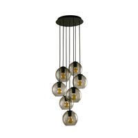 Lampa Sufitowa Wisząca 7x E27 Czarna Nowoczesna VETRO 9131 Nowodvorski
