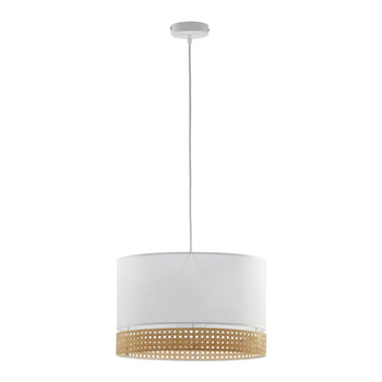 Lampa Sufitowa Wisząca PAGLIA WHITE Abażur Rattanowa Biała Styl Boho E27 6533 TK Lighting