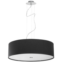 Lampa Sufitowa VIVIANE 6774 Nowodvorski Czarna 3xE27 Wisząca Okrągła Materiał+Szkło+Stal 65 cm Nowoczesna