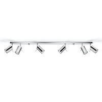 Lampa Sufitowa Oprawa Natynkowa SPOT TUBA Reflektor 6x GU10 Ruchoma Tubularna Chrom Nowoczesna Ring Sollux