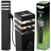 Lampa Ogrodowa Słupek Zewnętrzny Stojący E27 LED z Gniazdem TAXUS 2 60cm LUMILED