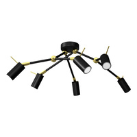 Lampa Sufitowa IRIS Czarna Złota 6x mini GU10 Milagro