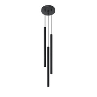 Lampa Sufitowa Wisząca Tuba 3x G9 Zwis Tubularna Czarna Nowoczesna Pastelo Sollux