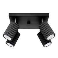 Lampa Sufitowa Reflektor Tuba Spot 4x GU10 Czarna Karbon Deep Space SL.1583 Sollux