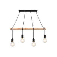 Lampa Wisząca Sufitowa 4x E27 Czarny Industrialny Pablo Rabalux